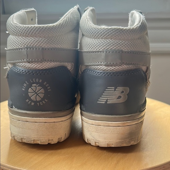 Aime Leon Dore New Balance Men's Gray and White High-Top Sneakers - Picture 2 of 6